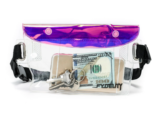 SplashPak Waterproof Fanny Pack-Clear Transparent-Plasm Pink