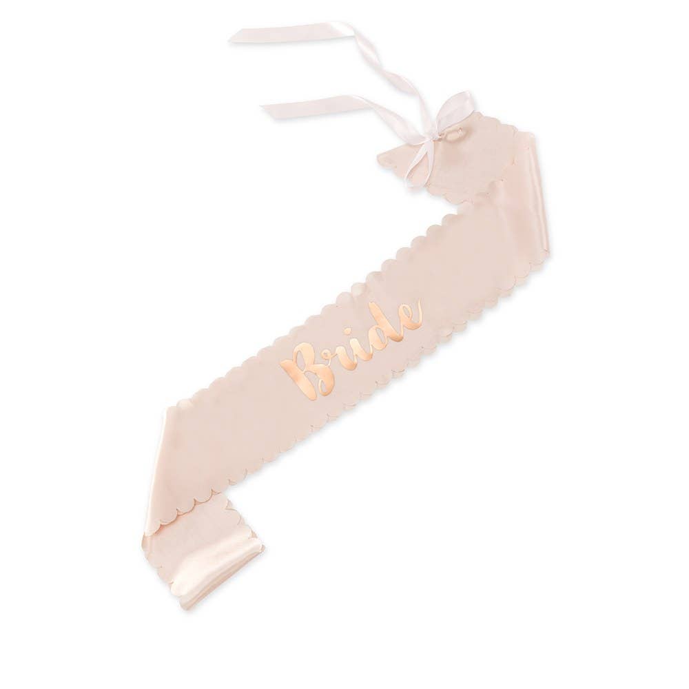 Blush Pink & Rose Gold Satin Bride Sash