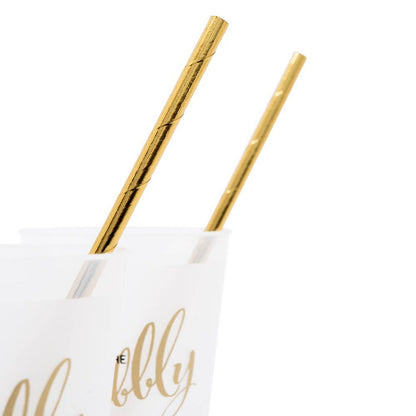 Gold Foil Fancy Paper Drinking Straws