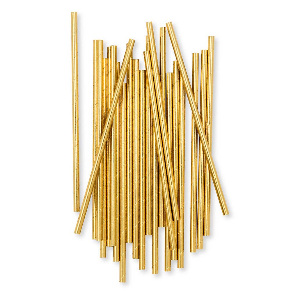 Gold Foil Fancy Paper Drinking Straws