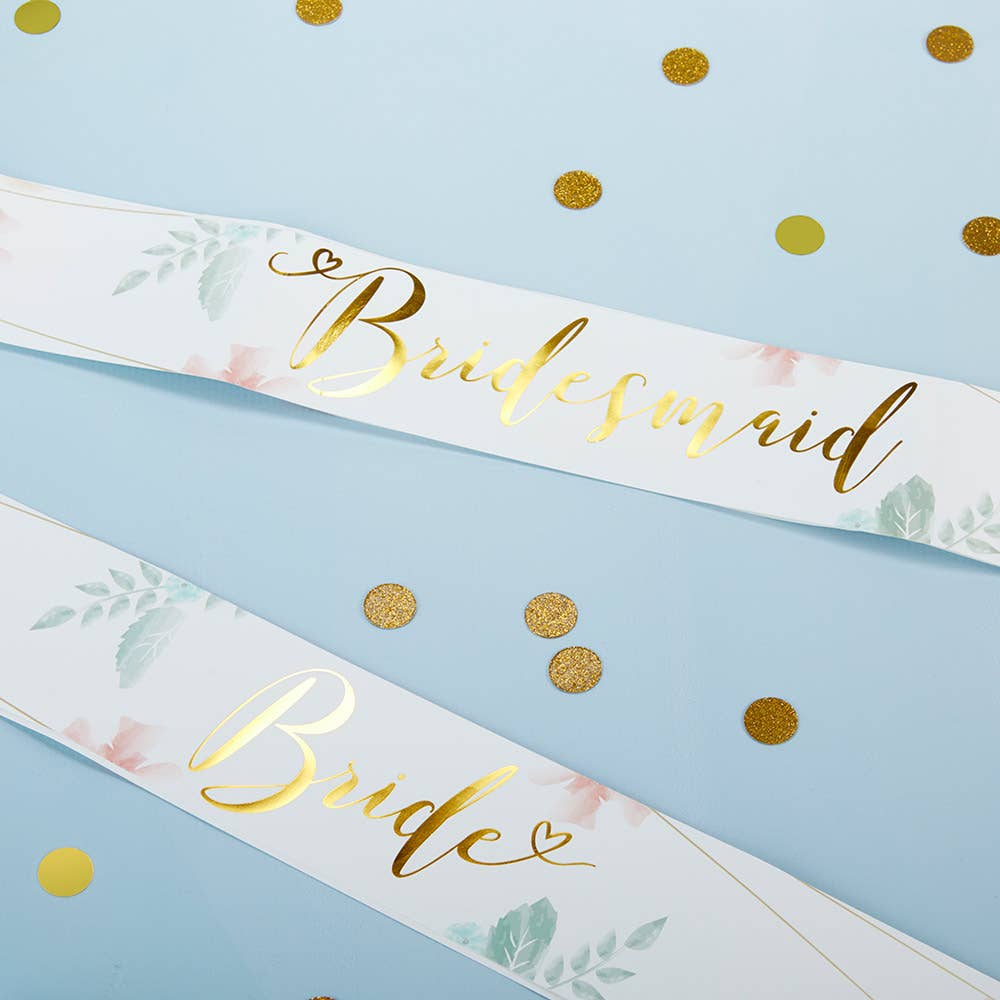 Geometric Floral Bachelorette Sash Set (Set of 6)