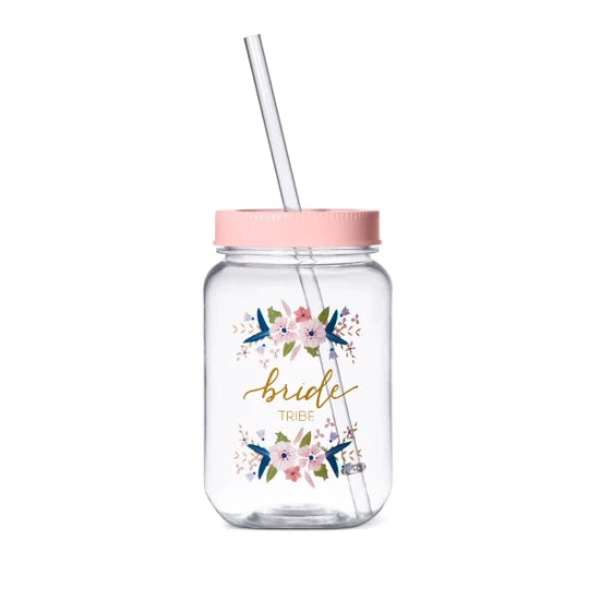 16 oz Bride Tribe Plastic Mason Jar